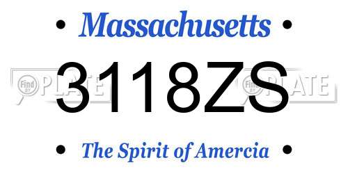 3118ZS Massachusetts License Plate