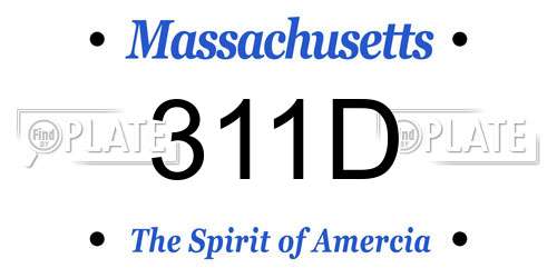 311D Massachusetts License Plate