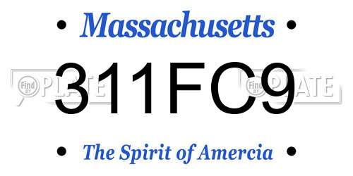 311FC9 Massachusetts License Plate