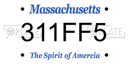 311FF5 Massachusetts License Plate