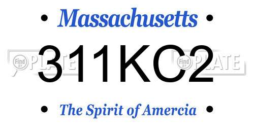 311KC2 Massachusetts License Plate
