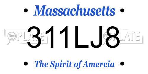 311LJ8 Massachusetts License Plate