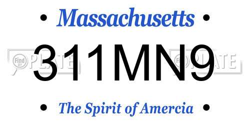 311MN9 Massachusetts License Plate