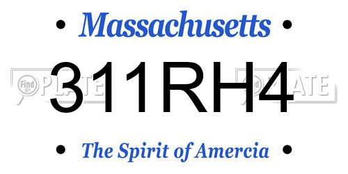311RH4 Massachusetts License Plate