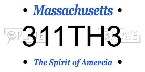 311TH3 Massachusetts License Plate