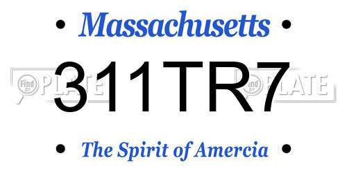 311TR7 Massachusetts License Plate