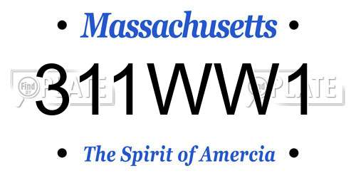 311WW1 Massachusetts License Plate