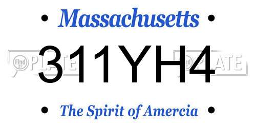311YH4 Massachusetts License Plate