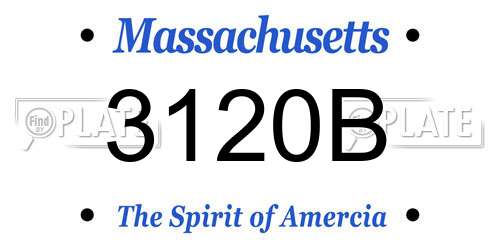 3120B Massachusetts License Plate
