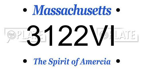3122VI Massachusetts License Plate