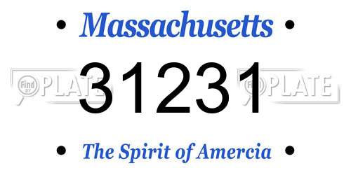 31231 Massachusetts License Plate