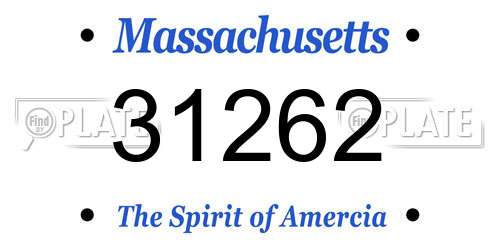 31262 Massachusetts License Plate