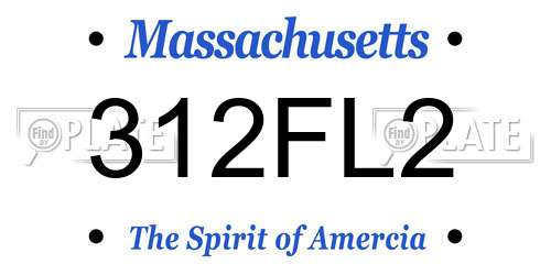 312FL2 Massachusetts License Plate