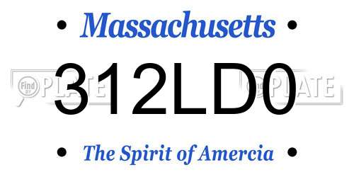 312LD0 Massachusetts License Plate