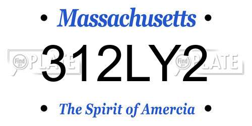 312LY2 Massachusetts License Plate