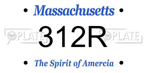 312R Massachusetts License Plate