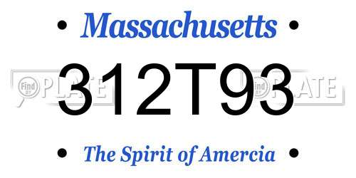 312T93 Massachusetts License Plate
