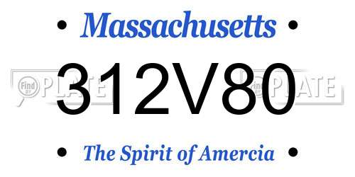 312V80 Massachusetts License Plate