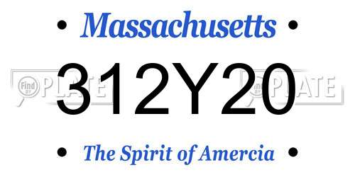 312Y20 Massachusetts License Plate