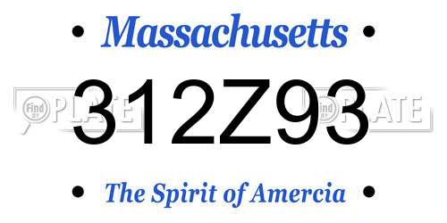 312Z93 Massachusetts License Plate