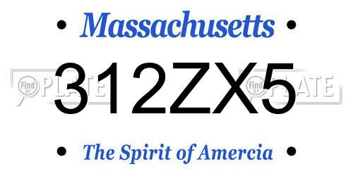 312ZX5 Massachusetts License Plate