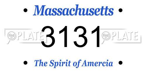3131 Massachusetts License Plate
