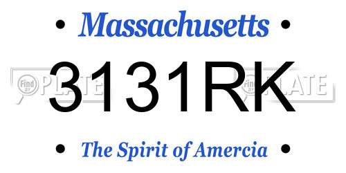 3131RK Massachusetts License Plate