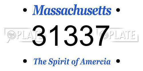 31337 Massachusetts License Plate