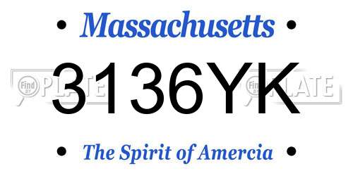 3136YK Massachusetts License Plate