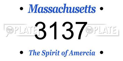 3137 Massachusetts License Plate
