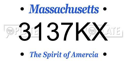 3137KX Massachusetts License Plate