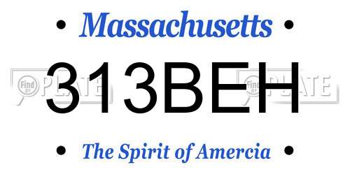 313BEH Massachusetts License Plate