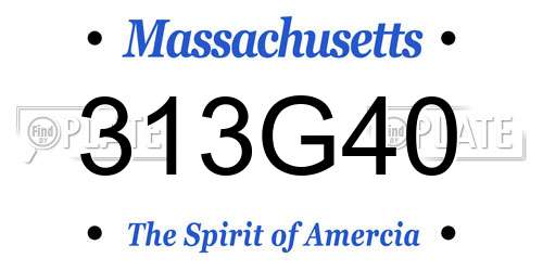 313G40 Massachusetts License Plate