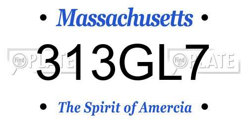 313GL7 Massachusetts License Plate