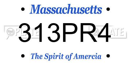 313PR4 Massachusetts License Plate