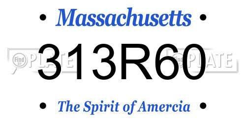 313R60 Massachusetts License Plate