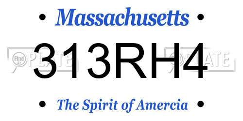 313RH4 Massachusetts License Plate
