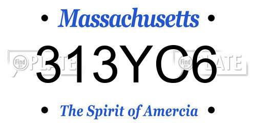 313YC6 Massachusetts License Plate