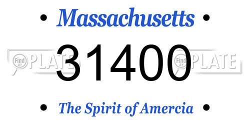 31400 Massachusetts License Plate