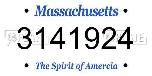 3141924 Massachusetts License Plate