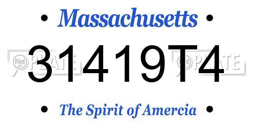 31419T4 Massachusetts License Plate