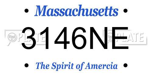 3146NE Massachusetts License Plate