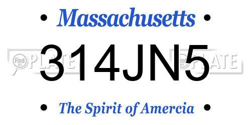 314JN5 Massachusetts License Plate