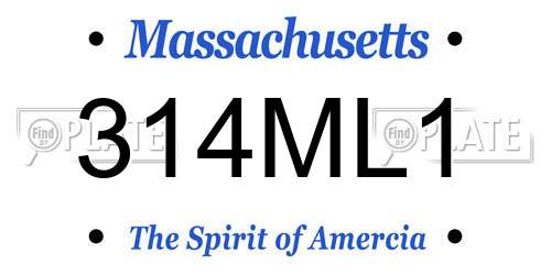 314ML1 Massachusetts License Plate
