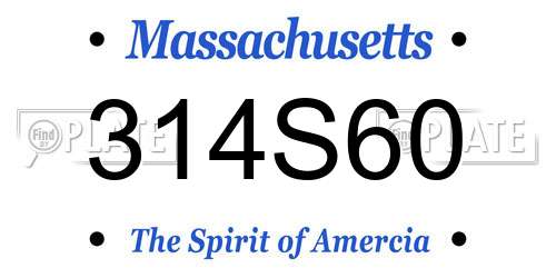 314S60 Massachusetts License Plate