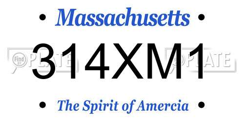 314XM1 Massachusetts License Plate