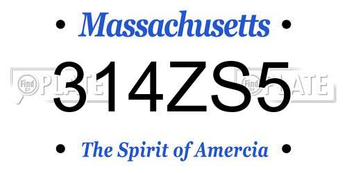 314ZS5 Massachusetts License Plate