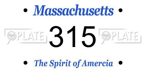 315 Massachusetts License Plate