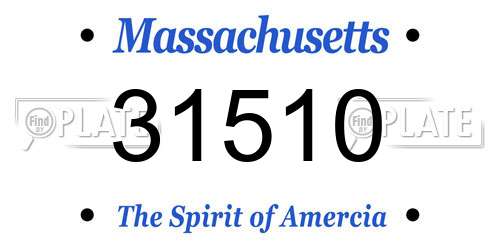 31510 Massachusetts License Plate