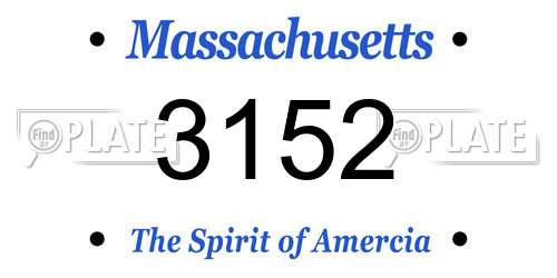 3152 Massachusetts License Plate